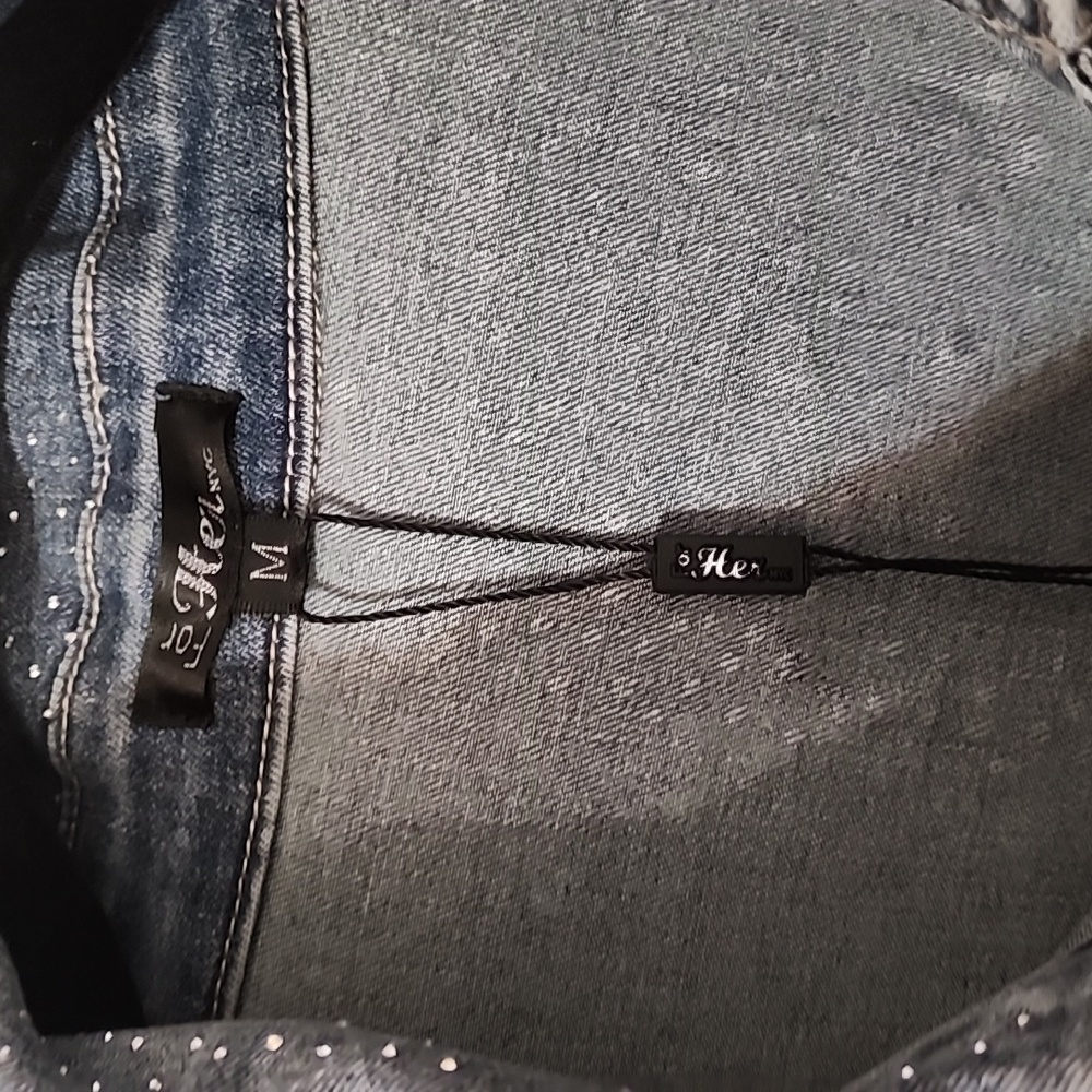 For Her Rhinestone Denim Jacket - Picture 7 of 9